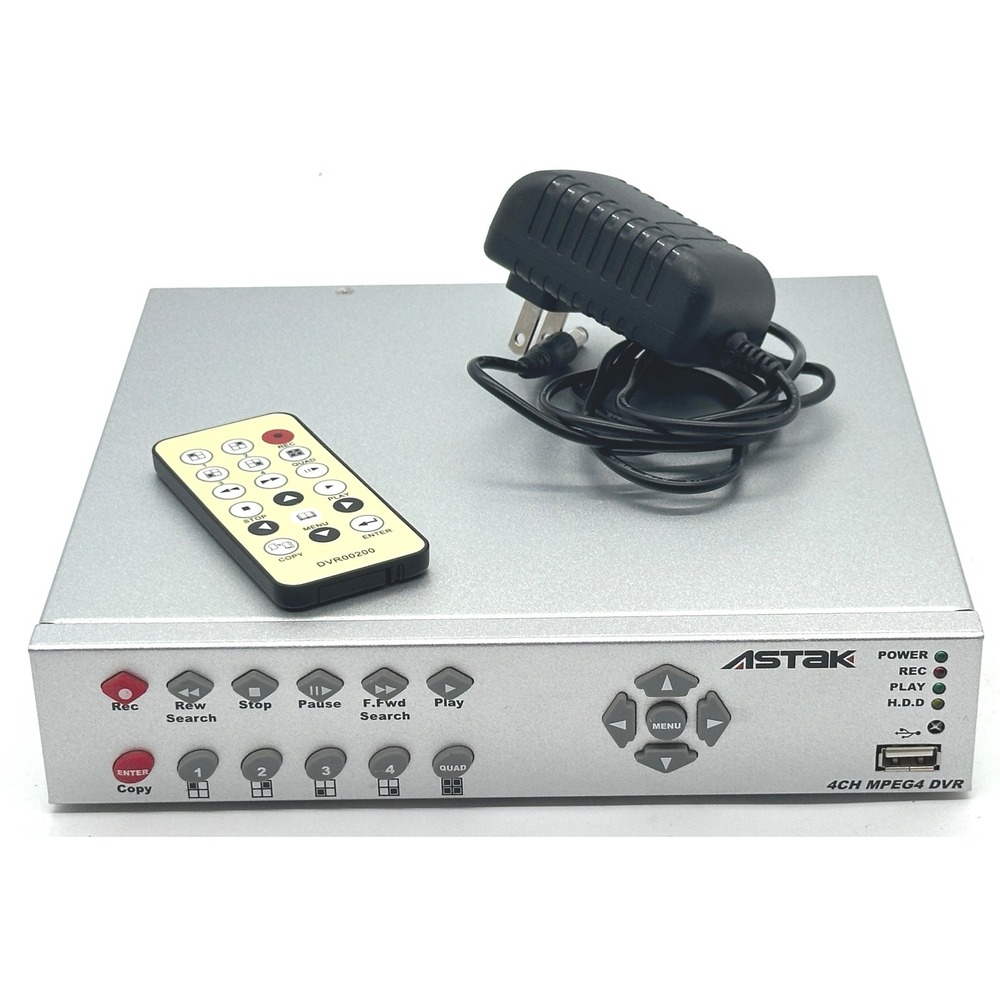 Astak 4CH CCTV DVR CM-04DEV Security Surveillance Recorder Hard Drive & Remote